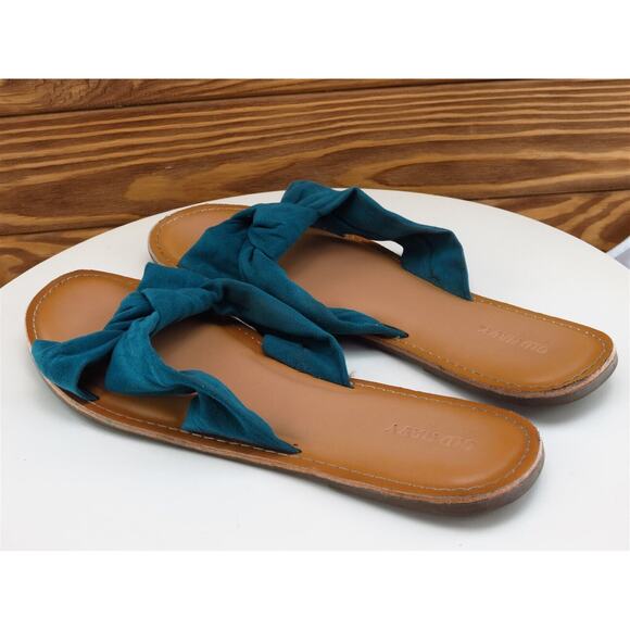 Old Navy Size 10 Sandal Slide Green‎ Fabric Women M - Picture 7 of 9